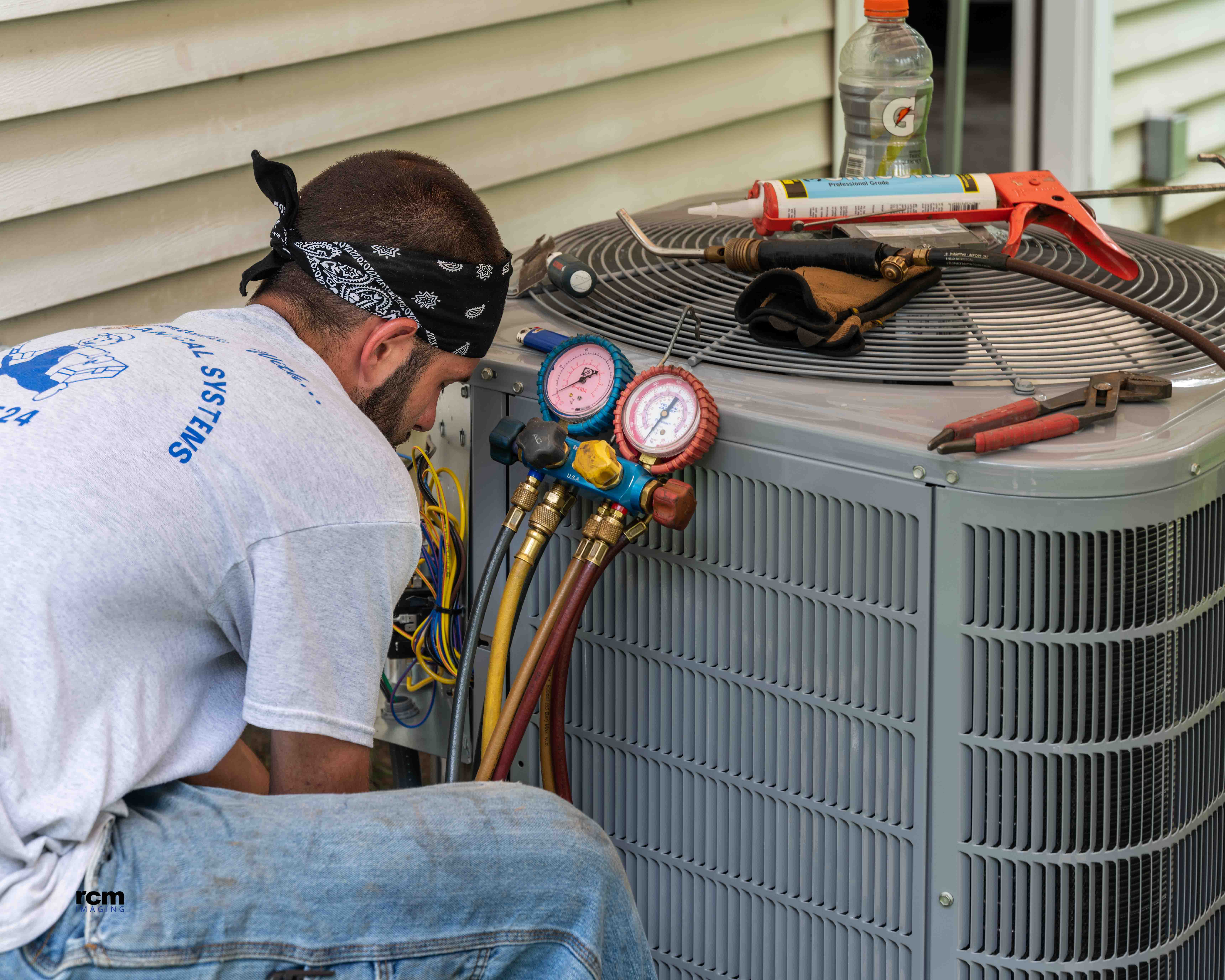 HVAC Services: Instaling New Compressor (Bourque Mechanical Services) air conditioner compressor-yrade services photo-bourque mechanical-glenmont ny
